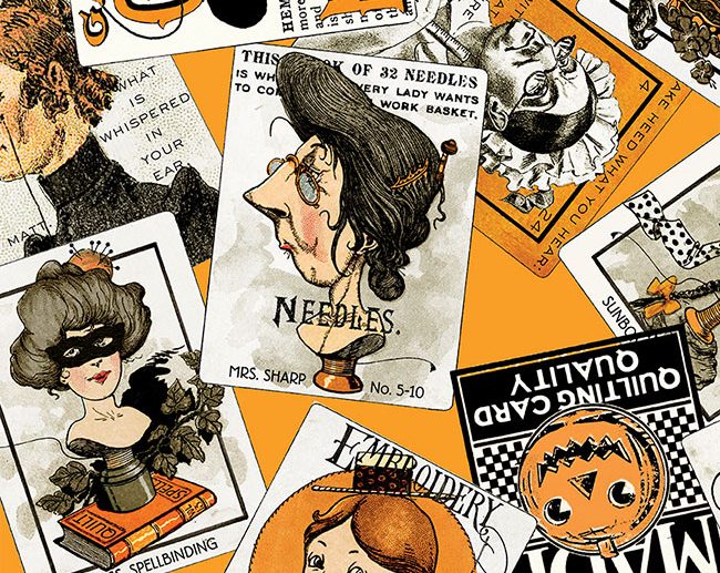 Tecido Old Made Card Toss Cartas Laranja | Riley Blake