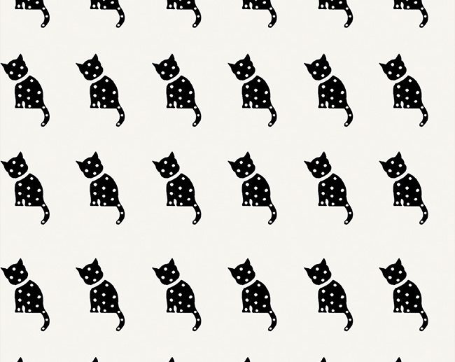 Tecido Old Made Carimbo Gato Branco | Riley Blake