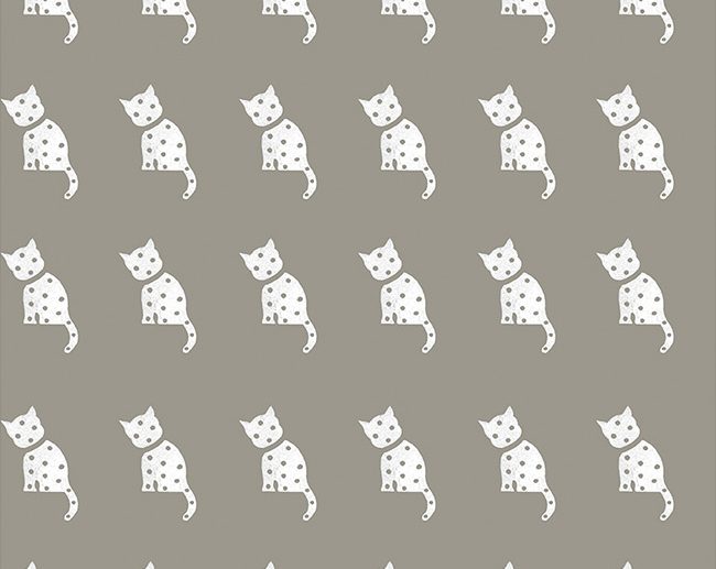 Tecido Old Made Carimbo Gato Cinza | Riley Blake
