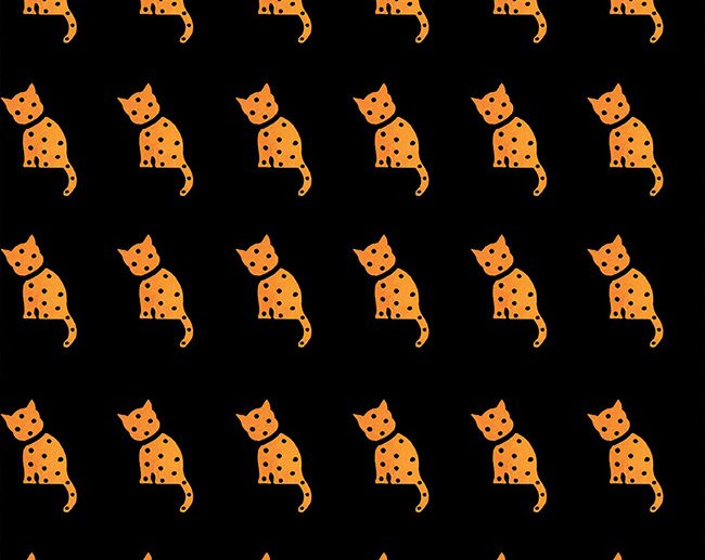 Tecido Old Made Carimbo Gato Preto | Riley Blake