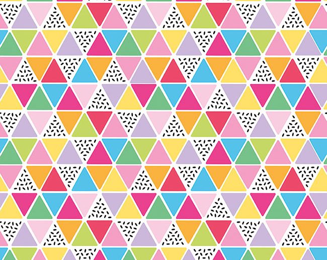 Tecido Rainbowfruit Triângulos Multicor Branco | Riley Blake