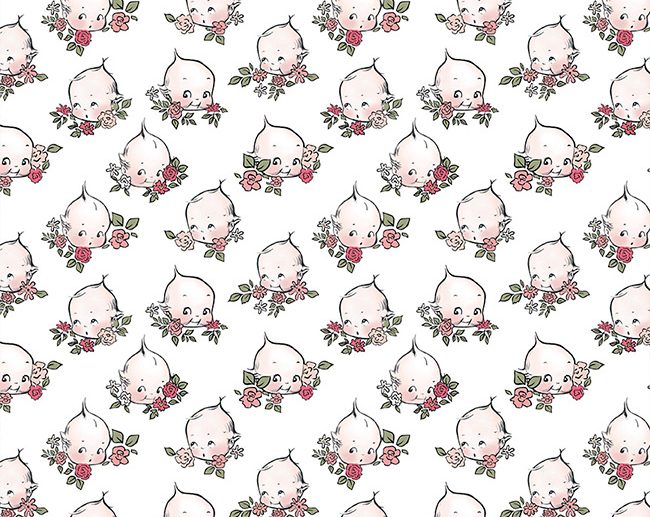 Tecido Sew Kewpie Baby Face Branco Nuvem | Riley Blake