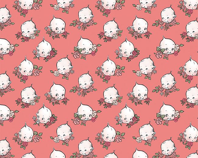 Tecido Sew Kewpie Baby Face Coral | Riley Blake