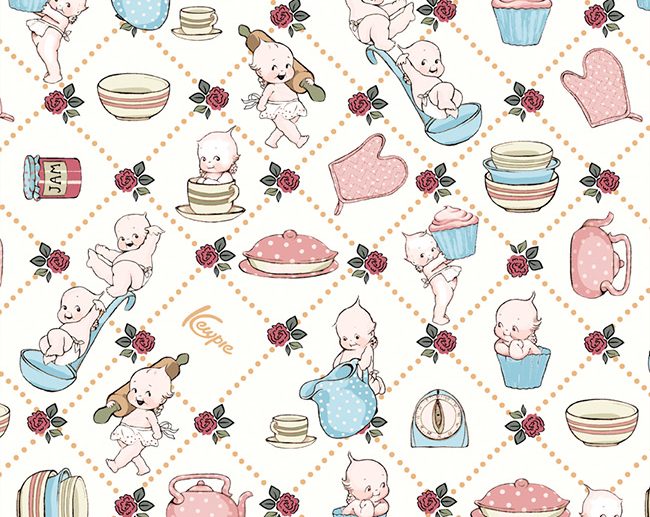 Tecido Sew Kewpie Cozinheiros Branco Nuvem | Riley Blake