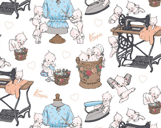 Tecido Sew Kewpie Main Principal Branco | Riley Blake