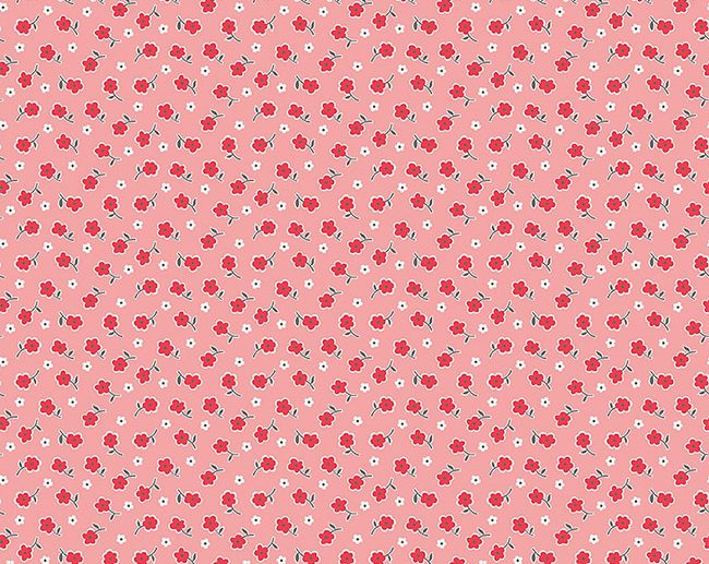 Tecido Stitch Bloom Floral Coral | Riley Blake
