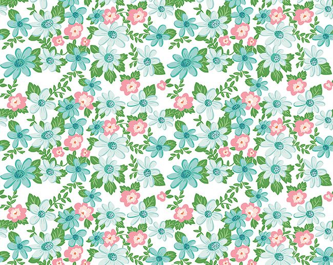 Tecido Summer Picnic Main Floral Branco | Riley Blake