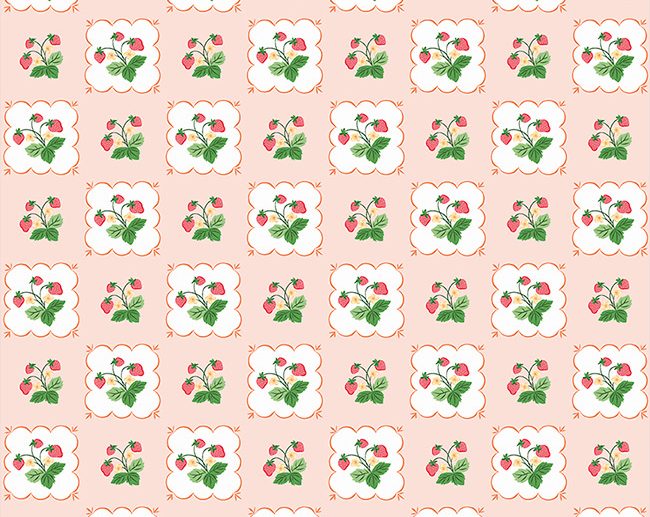 Tecido Summer Picnic Toalha Morangueiro Rosa | Riley Blake