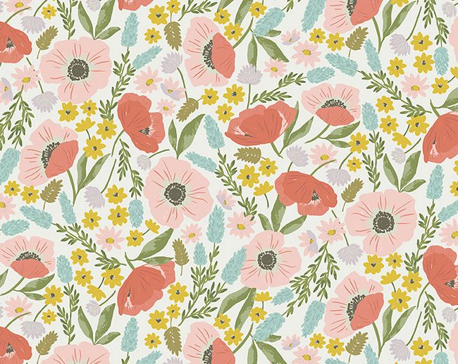 Tecido Tea with Bea Main Floral Branco Vintage | Riley Blake