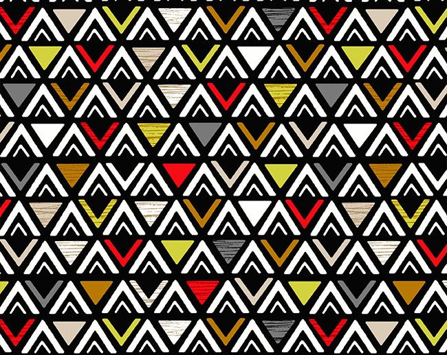 Tecido Triangular Étnico Preto