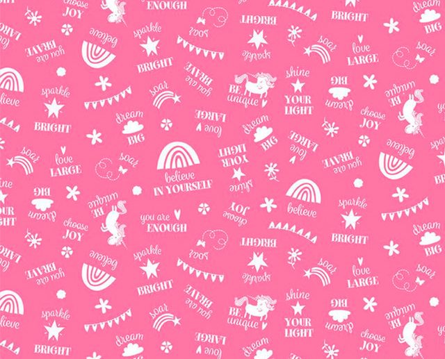 Tecido Unicorn Kingdom Be You Rosa Pink | Riley Blake