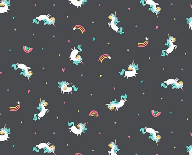 Tecido Unicorn Kingdom Toss Cinza Carvão | Riley Blake