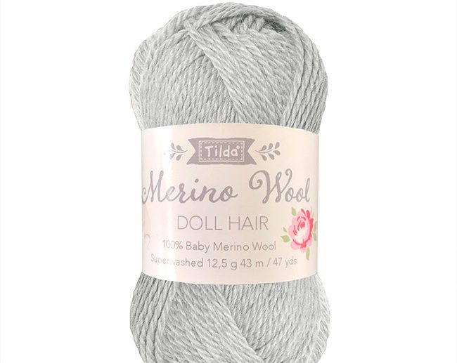 Cabelo Bonecas Lã Merino Fog Cinza Névoa | Tilda