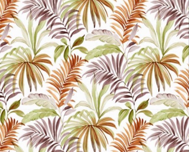 Loneta Fénix Folhas Tropicais Tijolo