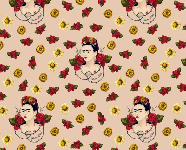 Tecido Frida Kahlo Floral Rosas