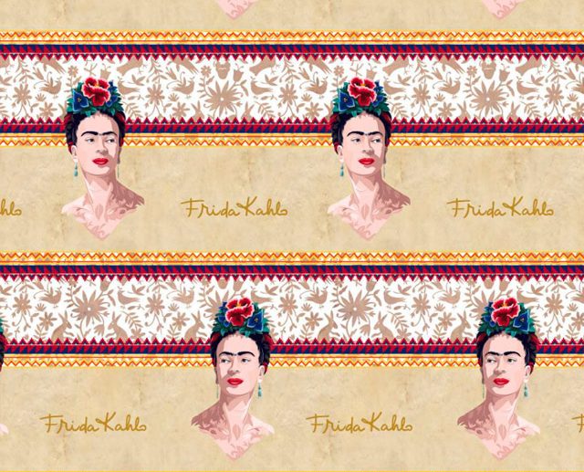 Tecido Frida Kahlo Riscas Natural
