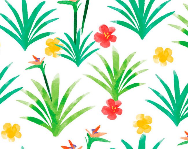 Tecido Gamboa 2 Folhagens & Flores Tropicais Multicor