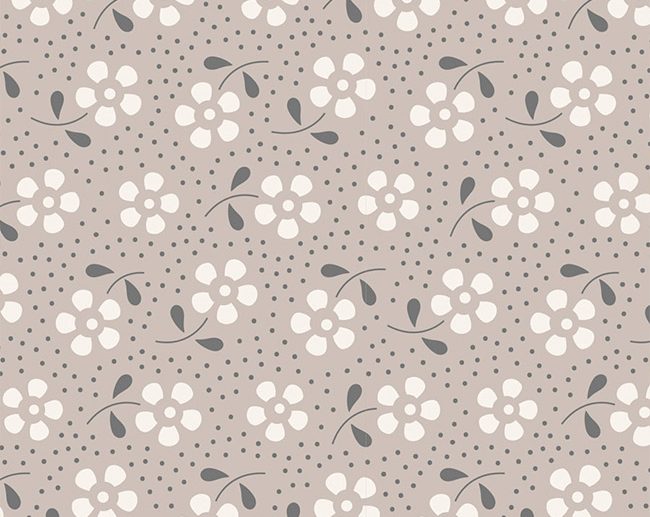 Tecido Meadow Grey Flores Cinza | Tilda