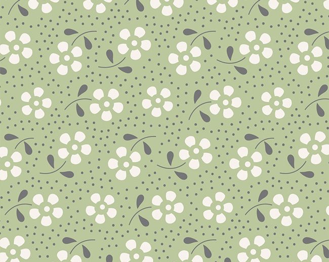 Tecido Meadow Pine Flores Verde Pinho | Tilda