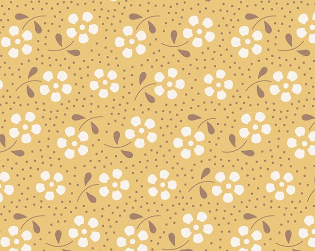 Tecido Meadow Honey Flores Mel | Tilda
