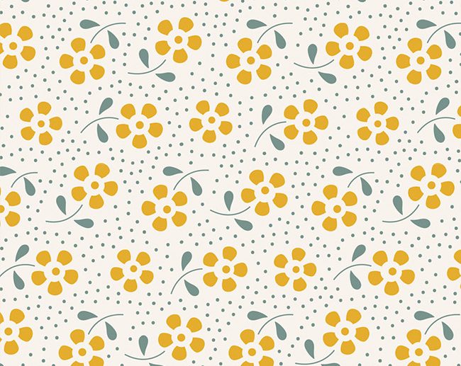 Tecido Meadow Yellow Flores Amarelo | Tilda