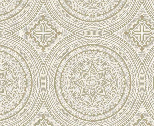 Loneta Rondom Mandalas Grandes Alinhado Bege