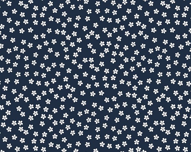 Tecido 60’s Ditsy Garden Floral Azul Marinho/Navy | Poppy