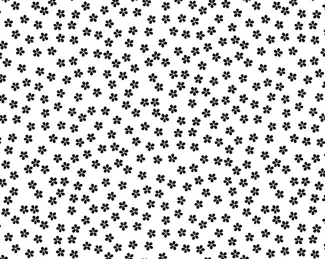 Tecido 60’s Ditsy Garden Floral Branco & Preto | Poppy