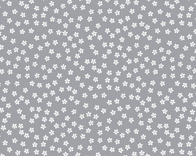 Tecido 60’s Ditsy Garden Floral Cinza | Poppy