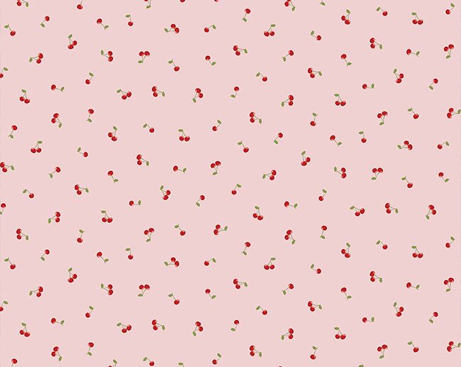 Tecido Cerejinhas Rosa Claro | Poppy