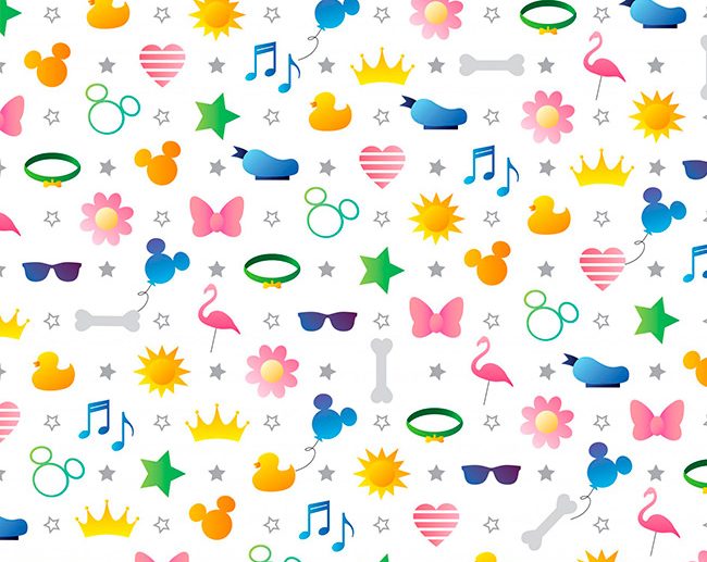 Tecido Disney Girly Colors Branco
