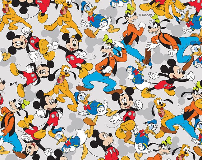 Tecido Disney Mickey & Friends Ears Cinza
