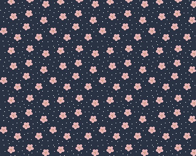 Tecido Lovely Rainbow Story Flores Azul Marinho/Navy | Poppy