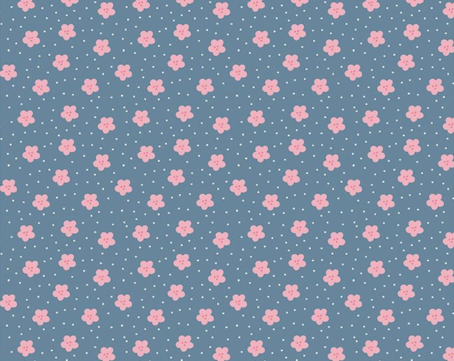 Tecido Lovely Rainbow Story Flores Azul | Poppy
