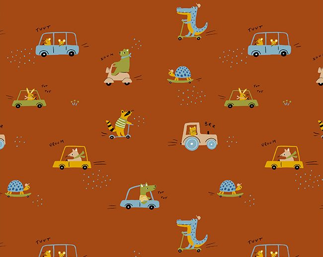 Tecido Speedy Animals Terracota | Poppy