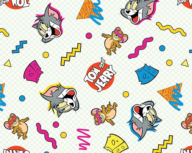 Tecido Tom and Jerry Party Candy Multicor