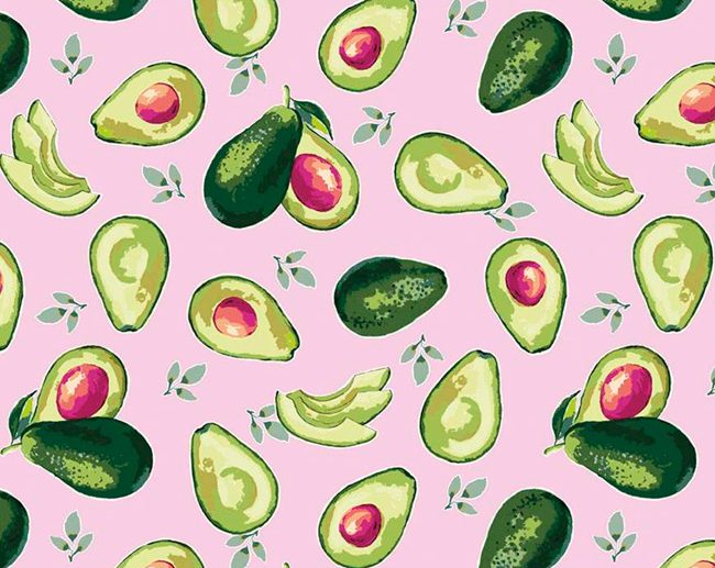 Tecido Lucy June Avocados Pêra Abacate Rosa | Riley Blake