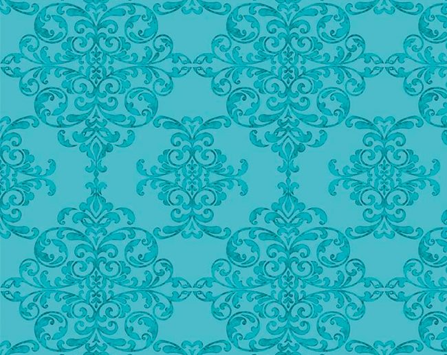 Tecido Lucy June Damask Arabescos Azul Aqua | Riley Blake