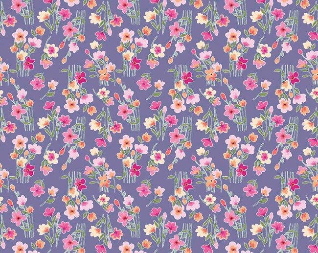 Tecido Lucy June Floral Ramagens Ameixa | Riley Blake