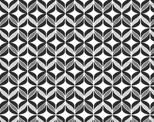 Tecido Polly Geométrico Abstracto Preto