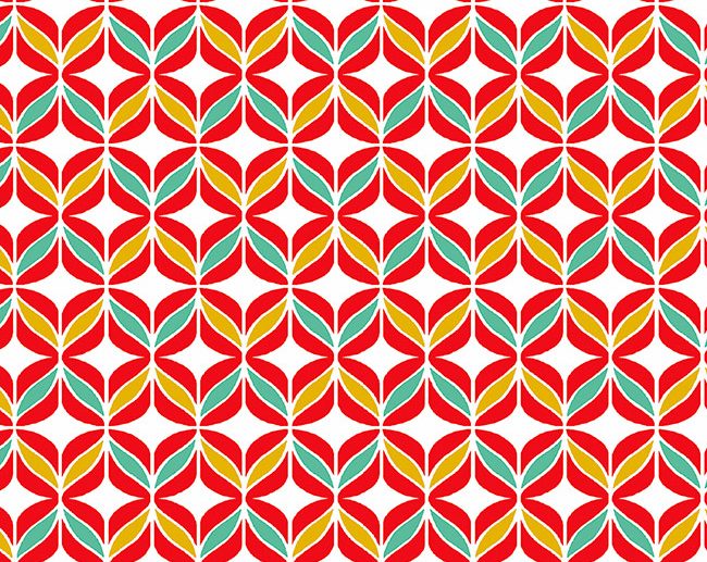 Tecido Polly Geométrico Abstracto Vermelho