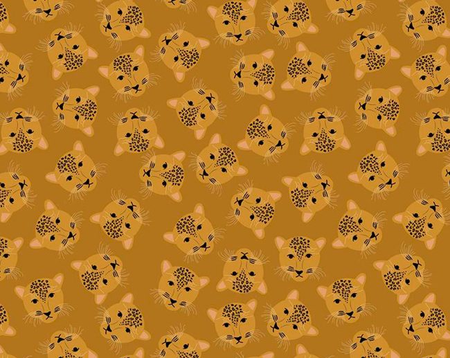 Tecido Spotted Main Leopardo Butterscotch Caramelo Glitter Dourado | Riley Blake