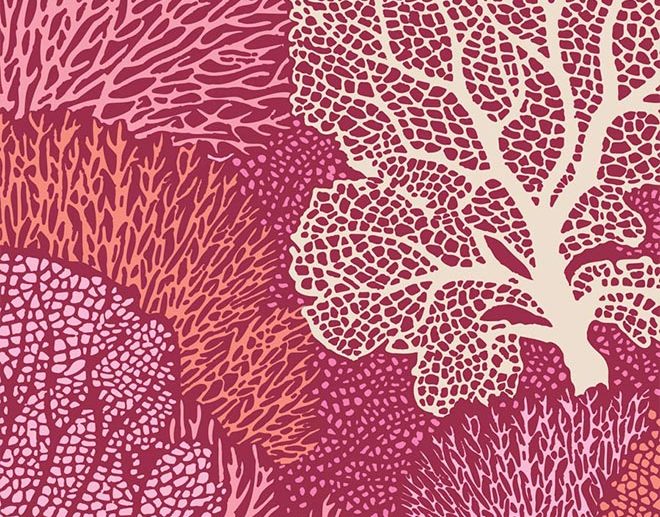 Tecido Coral Reef Coral | Tilda