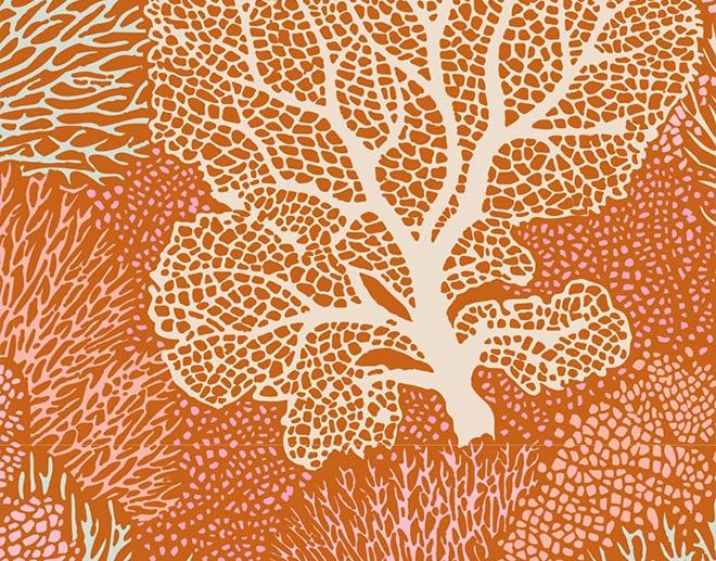 Tecido Coral Reef Ginger Laranja Gengibre | Tilda