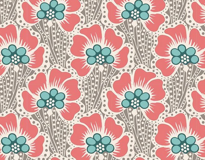 Tecido Ocean Flower Grey Cinza | Tilda