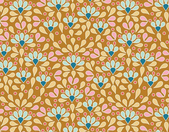 Tecido Sea Anemone Honey Mel | Tilda