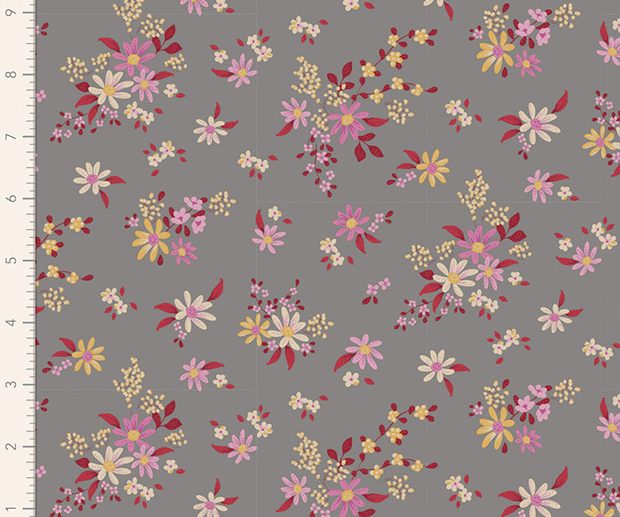 Tecido Daisyfield Grey Cinza | Tilda