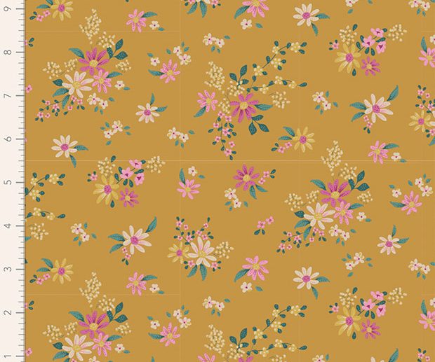 Tecido Daisyfield Mustard Mostarda | Tilda