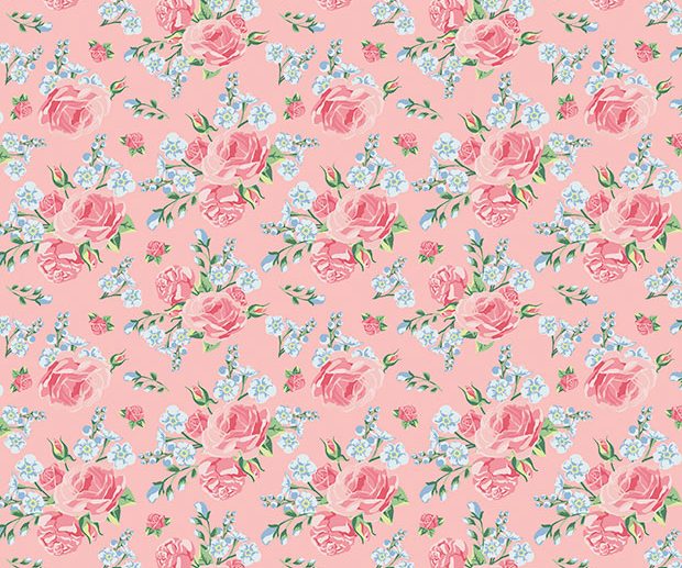Tecido Floral Shabby Roses Rosa | Poppy