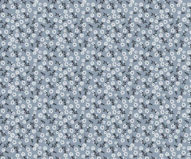Tecido Gingham Foundry Florido Azul | Riley Blake